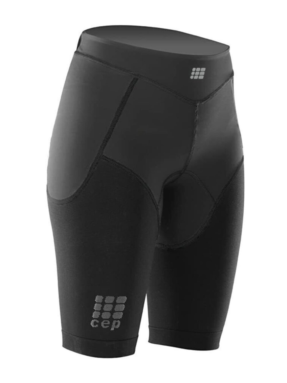 CEP Dynamic Run Shorts Medi Compression 9" Inseam Zip Pocket WOMEN'S Black